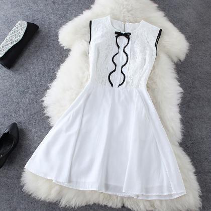 Fashion Bow Lace Dress