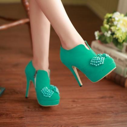 Adorable Bow Embellished High Heels Fashion Shoes