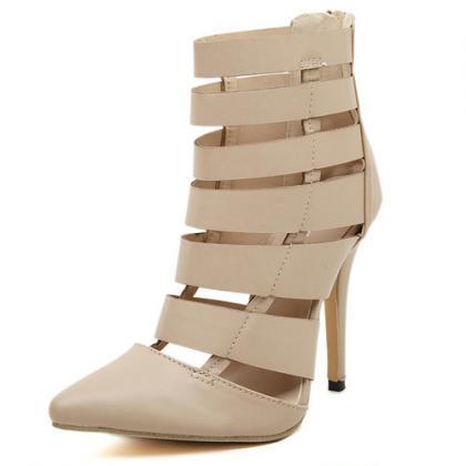 Fabulous Bandage Design Pointed Toe High Heels..