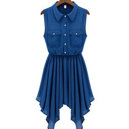 Blue Chiffon Dress