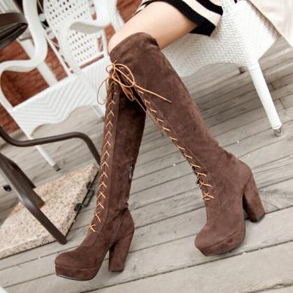 Fashion Female Boots, Waterproof With Thick With..