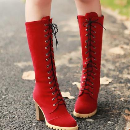 Restore Ancient Ways High-heeled Boots With Knight..