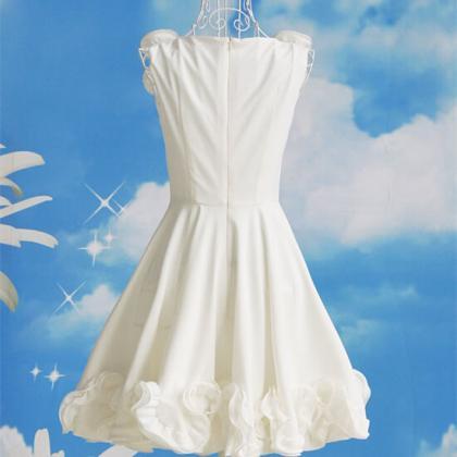 White Flowers Sleeveless Dress
