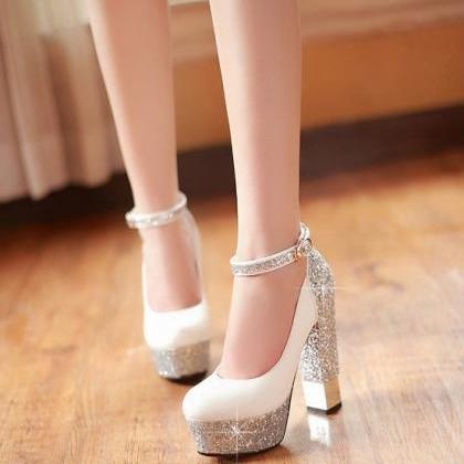 Thick With Sequins For Women's Shoes