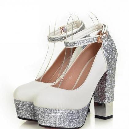 Thick With Sequins For Women's Shoes