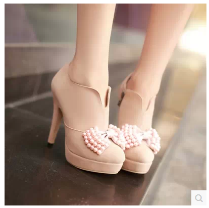 Adorable Bow Embellished High Heels Fashion Shoes