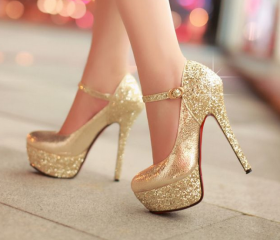 Fine With Frosted Word Type Strap High-heeled Women High Heels