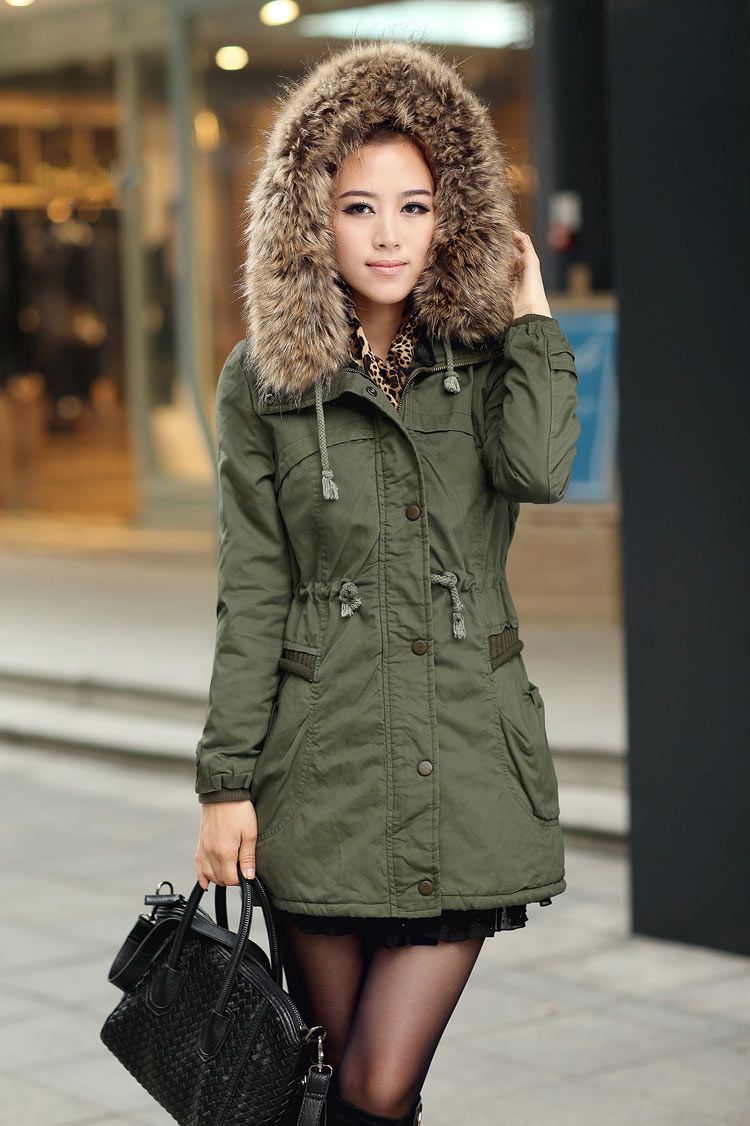 Womens olive green on sale parka