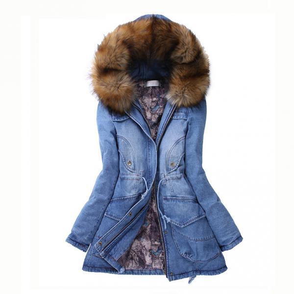 Ericdress slim faux sale fur zipper hooded jacket